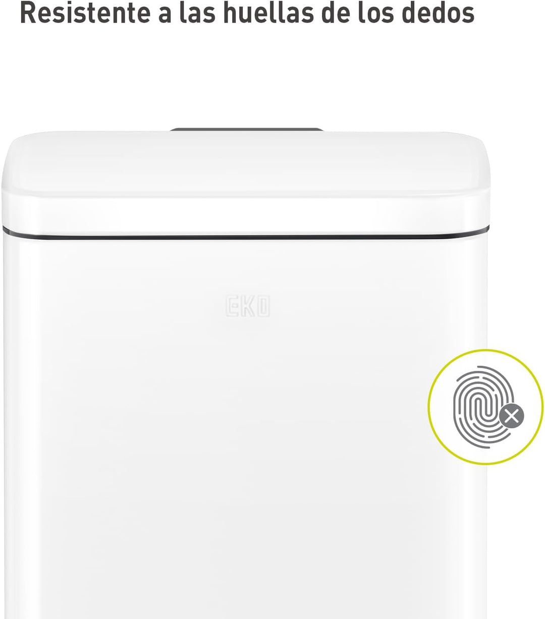 EKO Madison Küchenmülleimer, 30 l, mit Pedal und Soft-Close-Deckel, Weiss, Edelstahl, Anti-Fingerabd