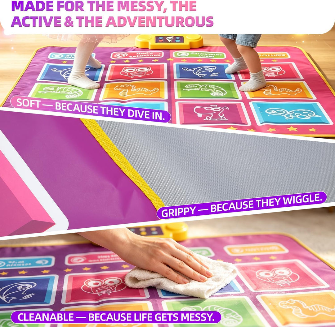 EagleStone Kinder-Tanzmatte mit 5 Spielmodi, Bluetooth, Musik und LED