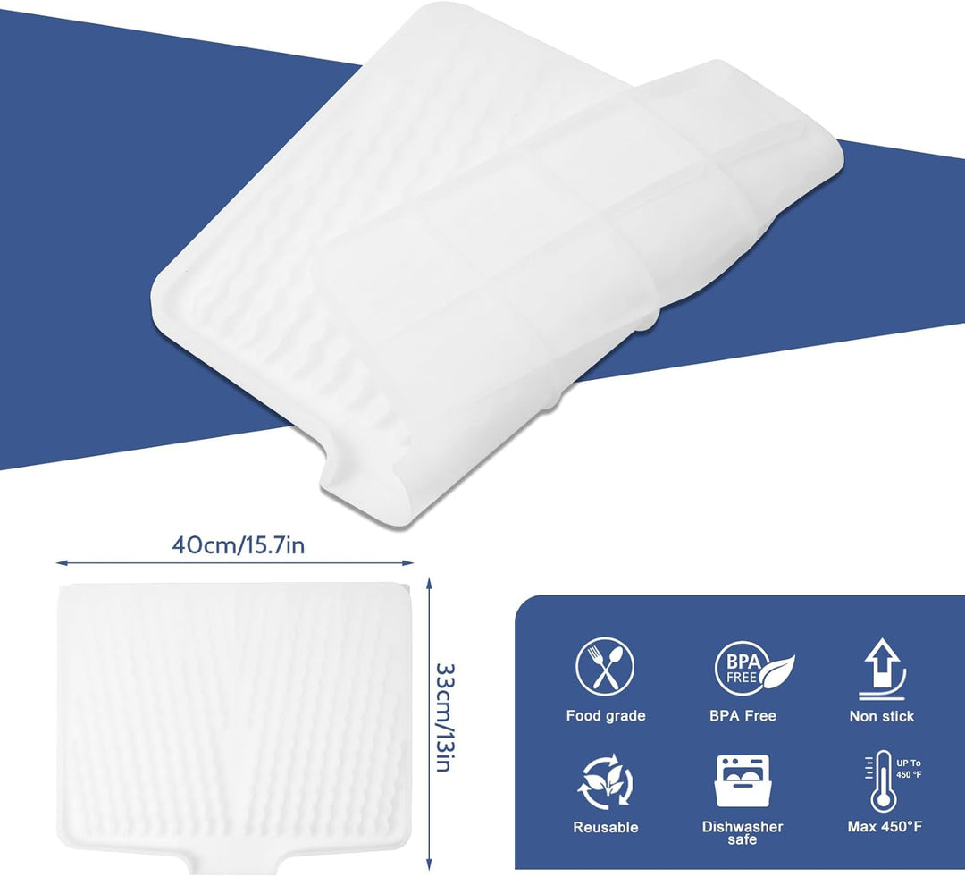 Abtropfmatte Ohne Falten 40x33x1.5cm | Silikon Abtropfmatte Geschirr für die Küche Spüle | Schrägdes