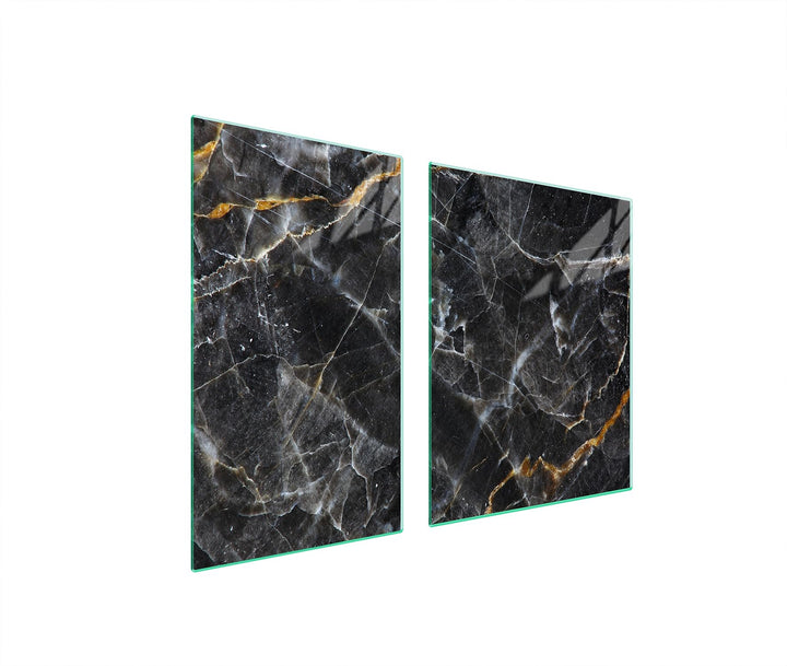 TMK ArtDeko Herdabdeckplatte 2 Teilig 40x52 + 60x52 cm - Spritzschutz Herdabdeckung – Herdschutz aus