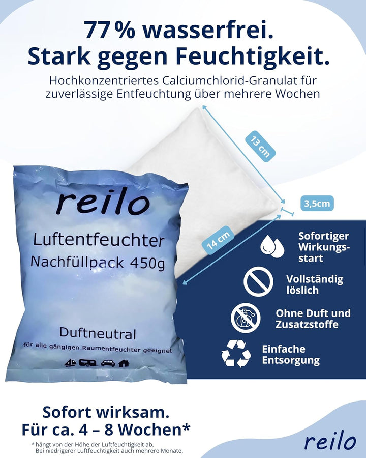 12x 450g Luftentfeuchter Granulat Nachfüllpack, 12