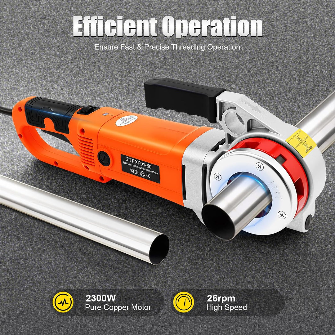 Elektrisch Gewindeschneidmaschine, 6 Matrizen 1/2", 3/4", 1", 1-1/4", 1-1/2",2", 2300W 26R/min Gewin