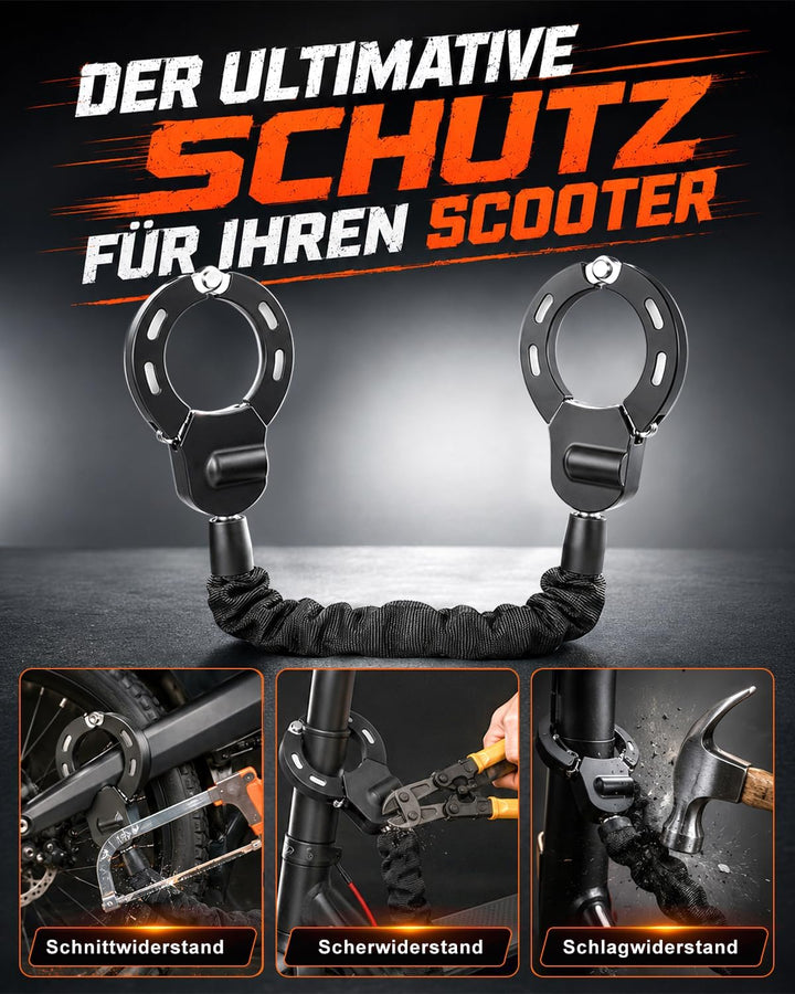 E Scooter Schloss, Handschellenschloss mit Schlüssel für E Bike &amp; Fahrrad 90 CM, 90 CM