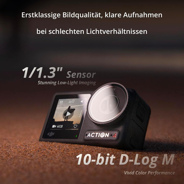 DJI Osmo Action 4 Standard-Tauchen Combo – 4K/120fps wasserdichte Action-Kamera mit einem 1/1,3-Zoll