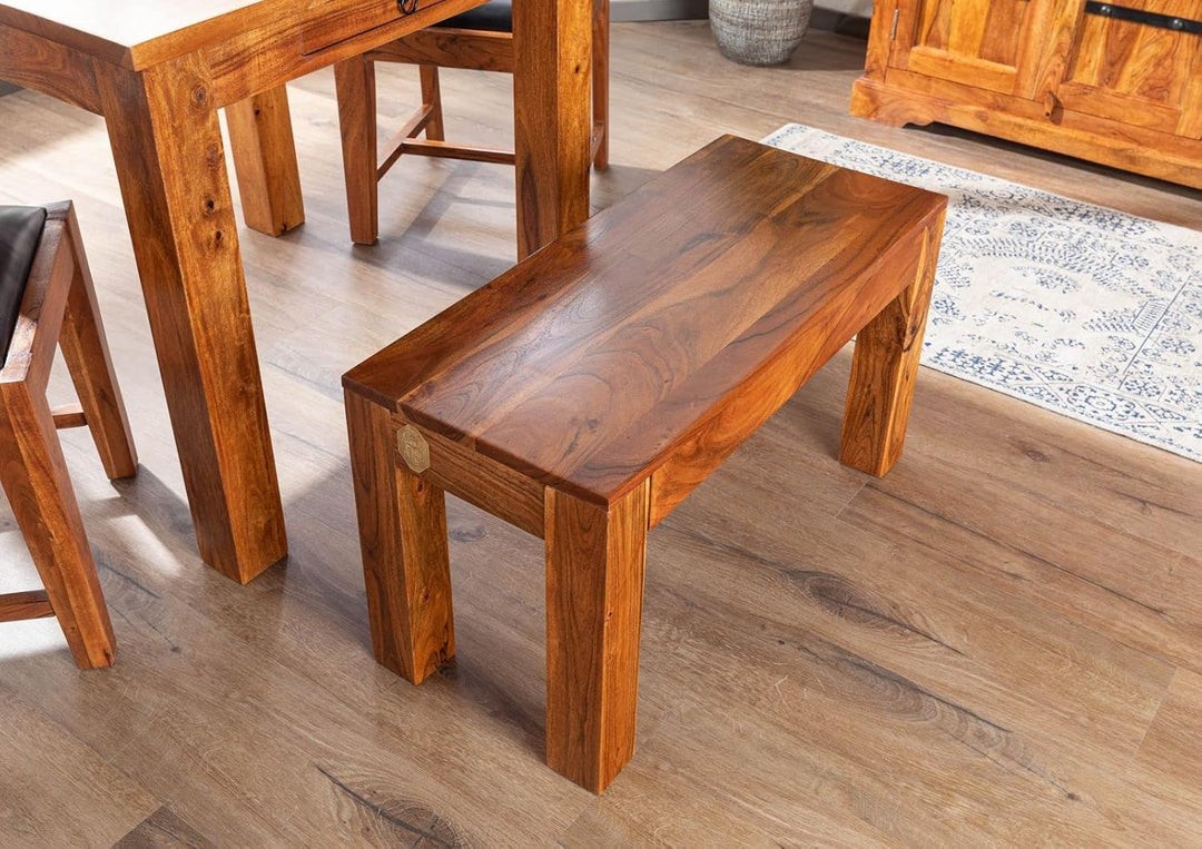 MASSIVMOEBEL24.DE Akazie Massivmöbel Bank 80x35 Honig Holz massiv Möbel Oxford 