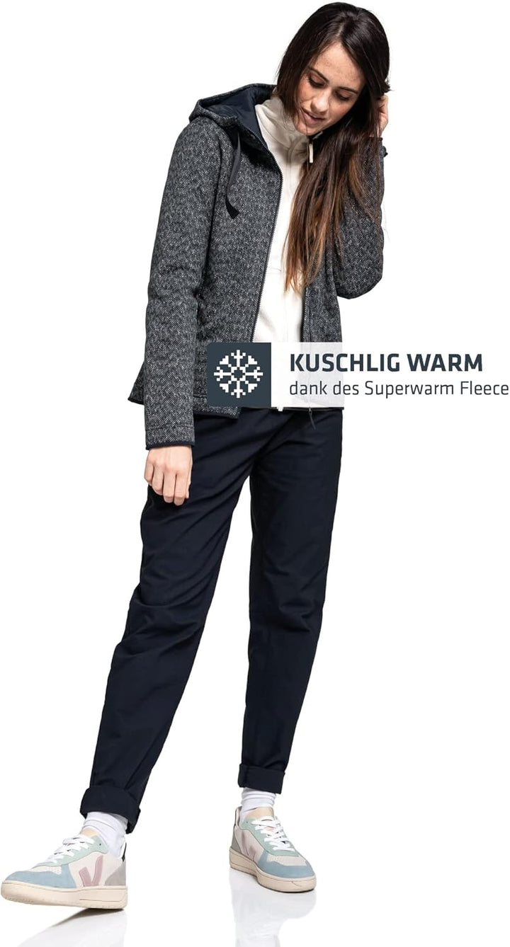 Schöffel Damen Fleece Hoody Aurora L, weicher Fleece Pullover aus elastischem Super Warm Fleece, atm
