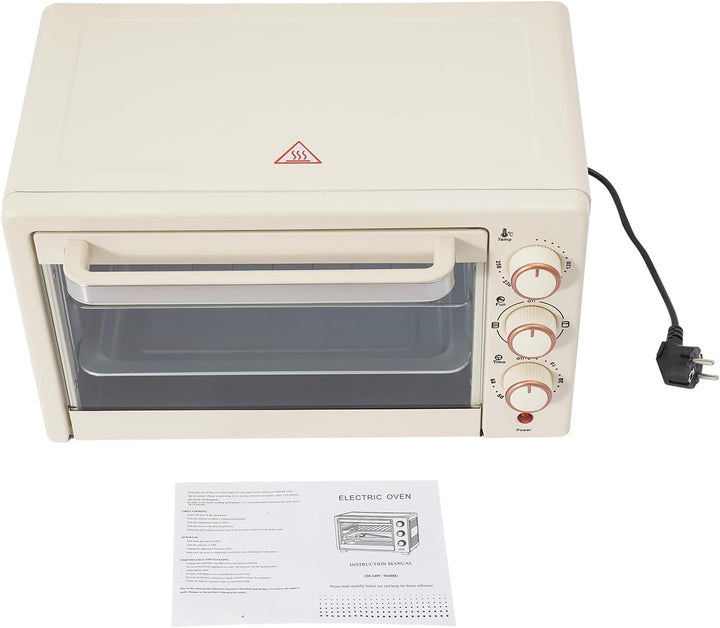 22L Elektrobackofen 1000W 220V Mini Backofen 60 Minuten Timer Einstellbarer Temperatur 120°C-250°C E
