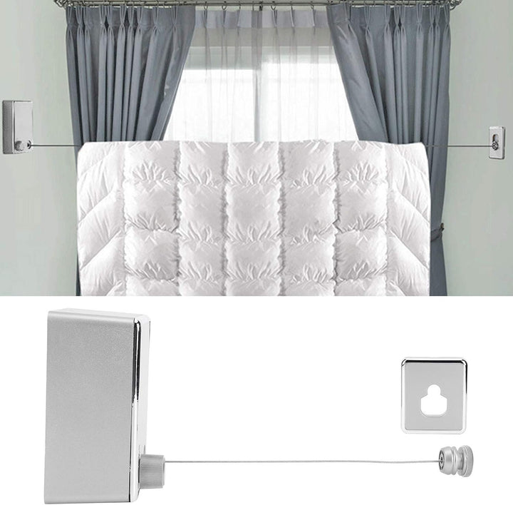 Garosa Einziehbare Wäscheleine An der Wand montierte Wäscheleine aus rostfreiem Stahl Wäscheleine(Si