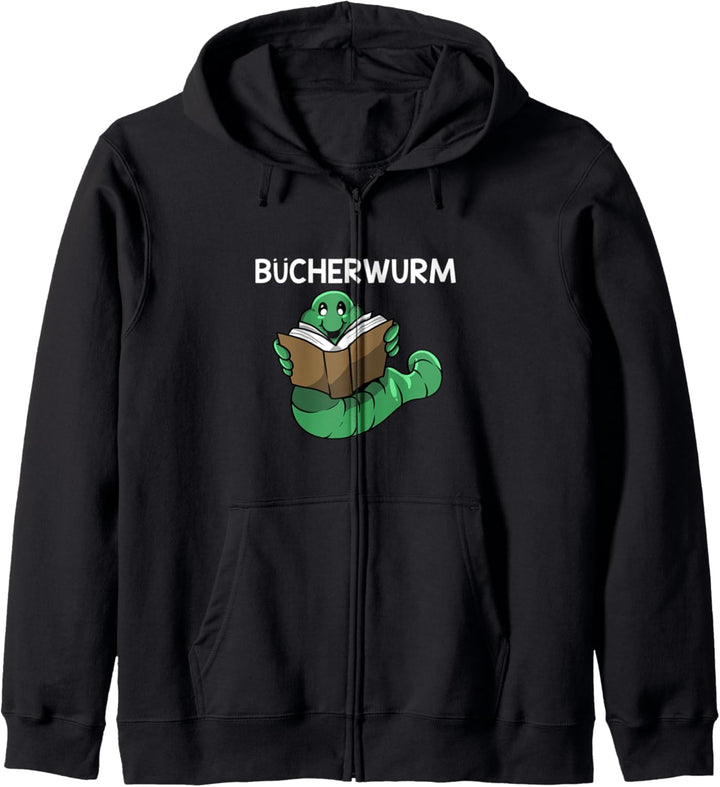 Bücherwurm Buch Lesen Geschenk - Leseratte Kapuzenjacke