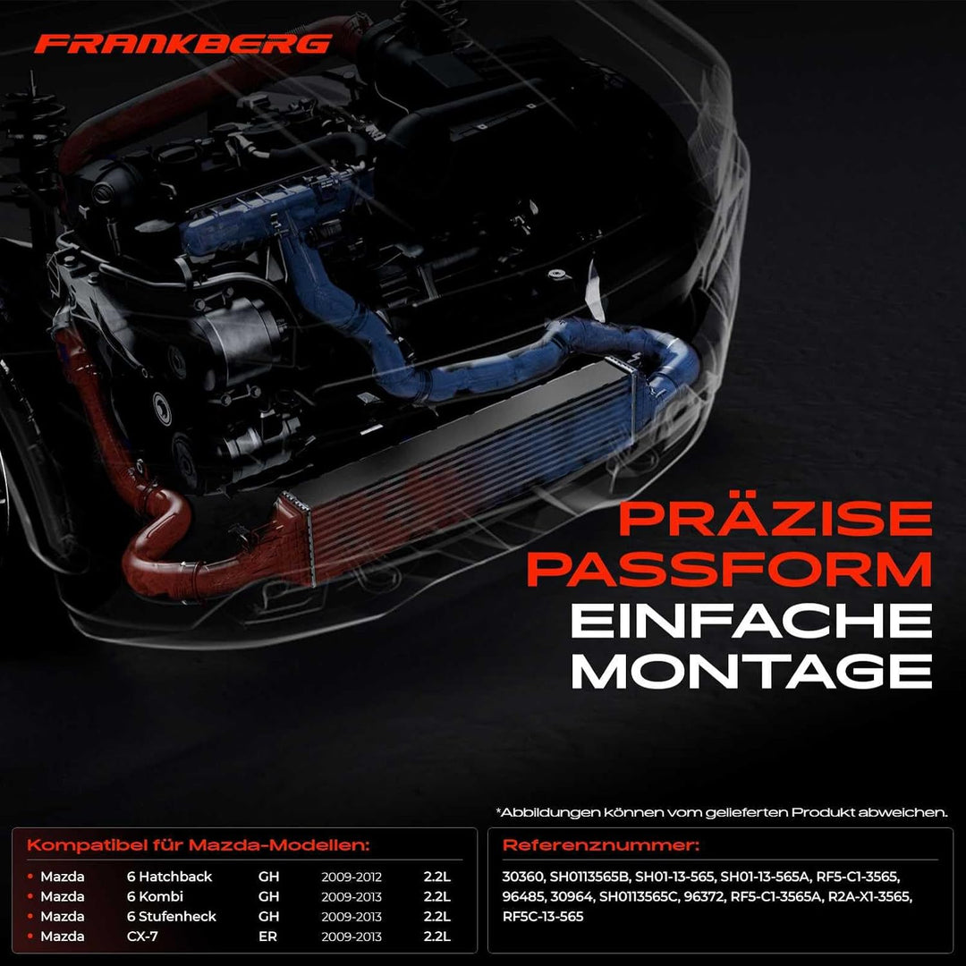 Frankberg Ladeluftkühler Turbokühler Kompatibel mit 6 G.G 2.0L Diesel 6 Kombi G.Y 2.0L Diesel 2002-2