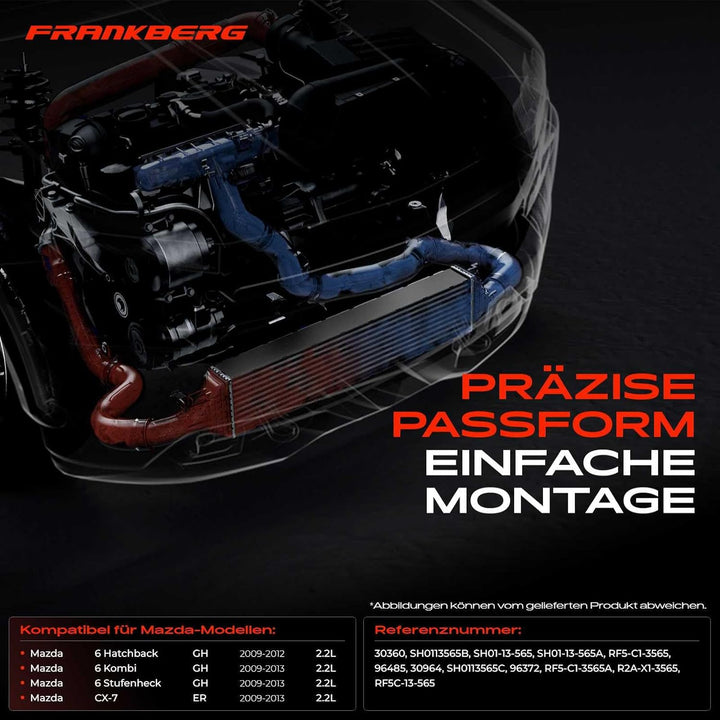 Frankberg Ladeluftkühler Turbokühler Kompatibel mit 6 G.G 2.0L Diesel 6 Kombi G.Y 2.0L Diesel 2002-2