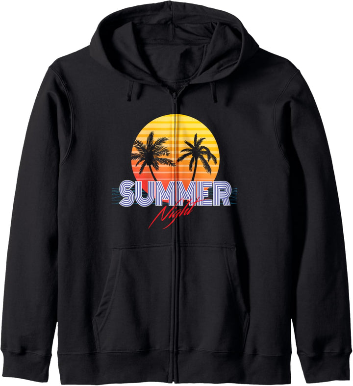 Sommernacht Retrowave Synthwave Outrun Ästhetik Kapuzenjacke