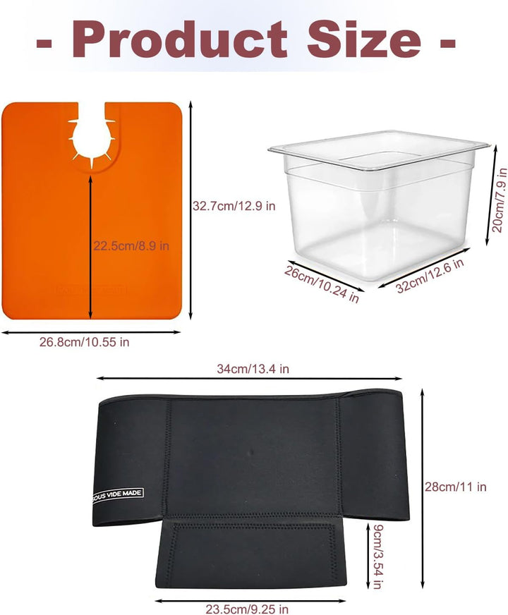 Sous Vide Behälter 12L, Sous Vide Container mit Deckel, Thermohülle und Rack, Multifunktionaler Tran