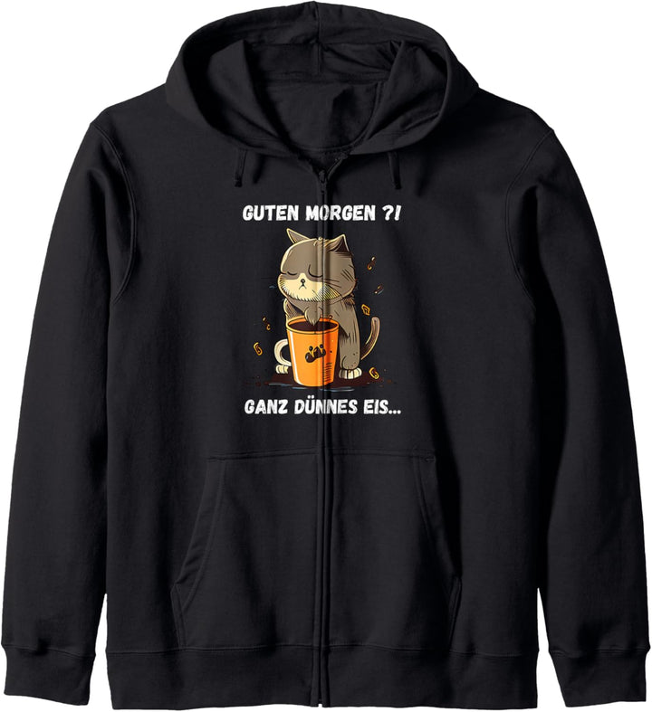 Guten Morgen ?! Ganz dünnes Eis Lustiger Kaffee Spruch Kapuzenjacke