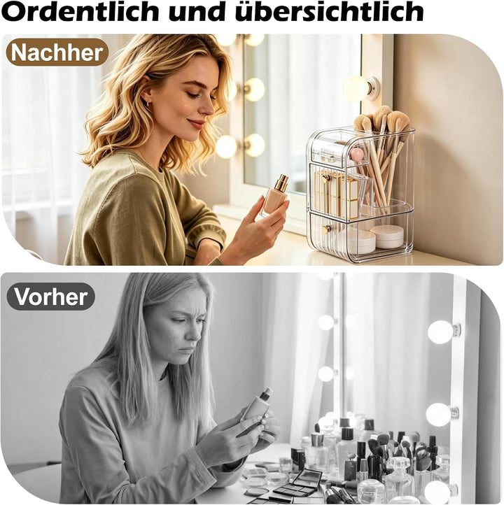 Schubladen Organizer Schminktisch mit Pinselhalter Kosmetik,