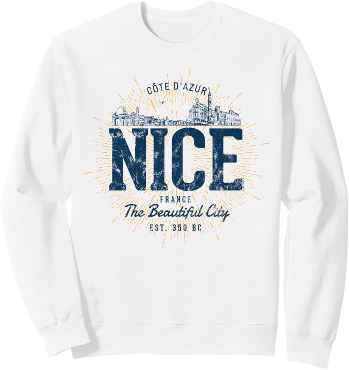 Retro Stil Vintage Frankreich Nizza Sweatshirt