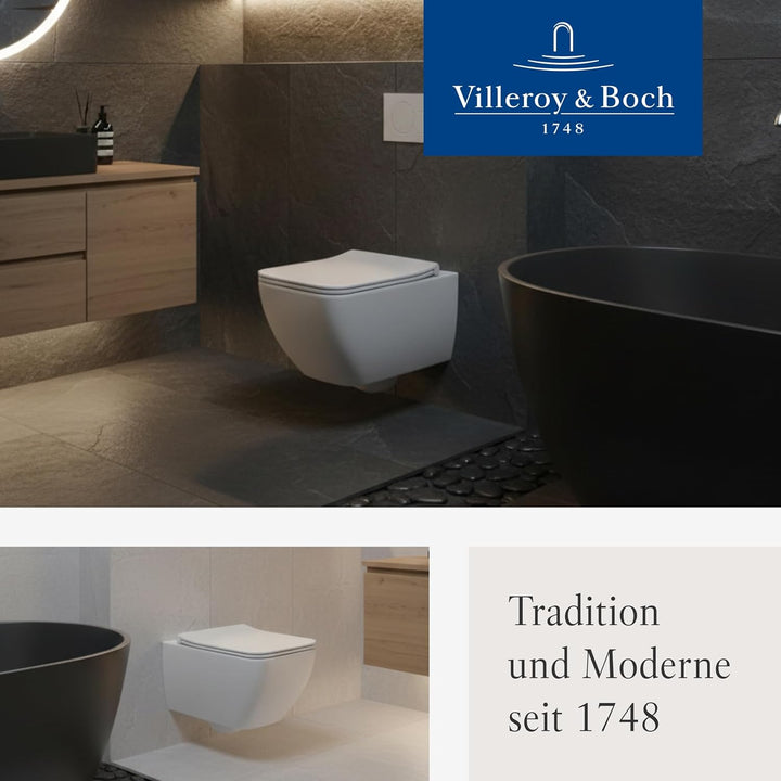 Villeroy &amp; Boch Architectura WC-Sitz SlimSeat, Toilettendeckel mit Absenkautomatik, abnehmbarer Toil