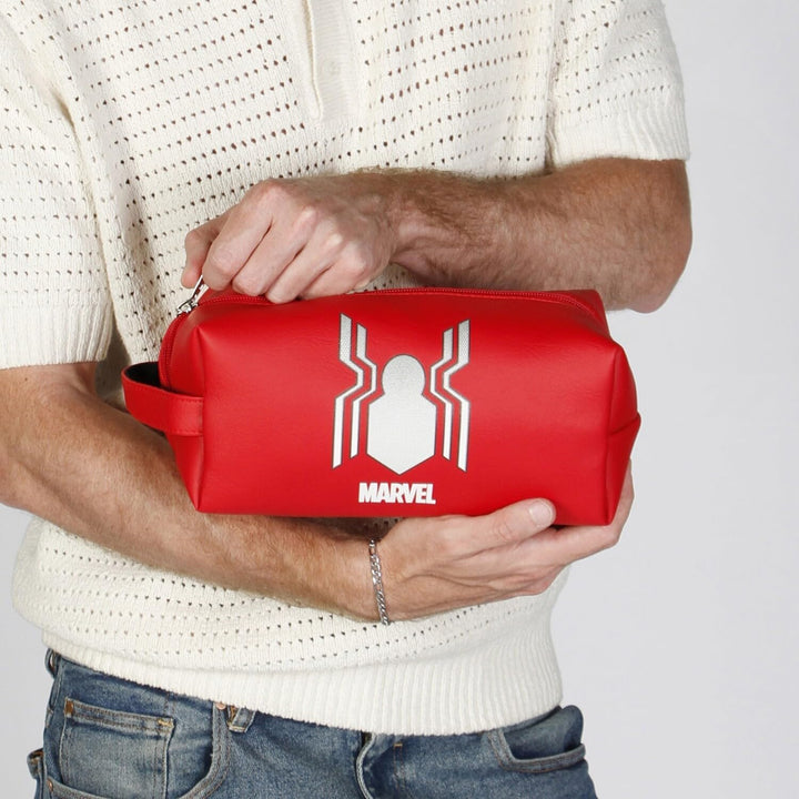 Spiderman Spider-Brick Plus Reise-Kosmetiktasche, Rot, 25 x 12 cm