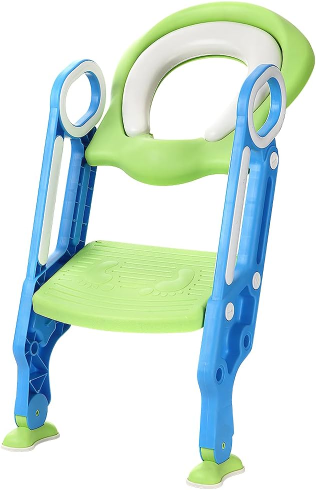 Toilettensitz mit Treppe für Kinder, verstellbar und faltbar, Toilettensitz mit Stufen, Toilettentra
