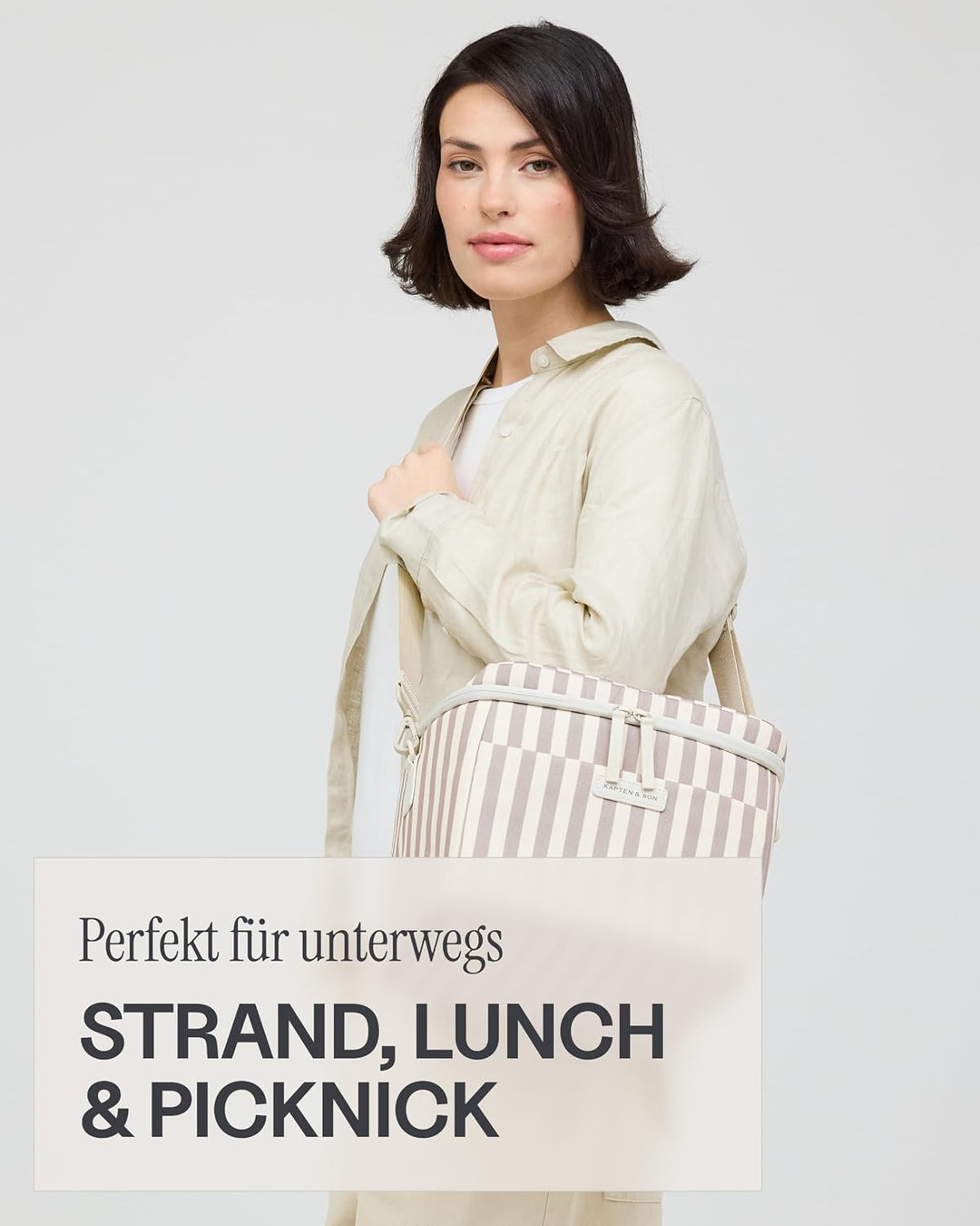 Kapten &amp; Son Oulu Cooler Bag Muted Rose Striped 11 L Kühltasche faltbar, Muted Rose Striped