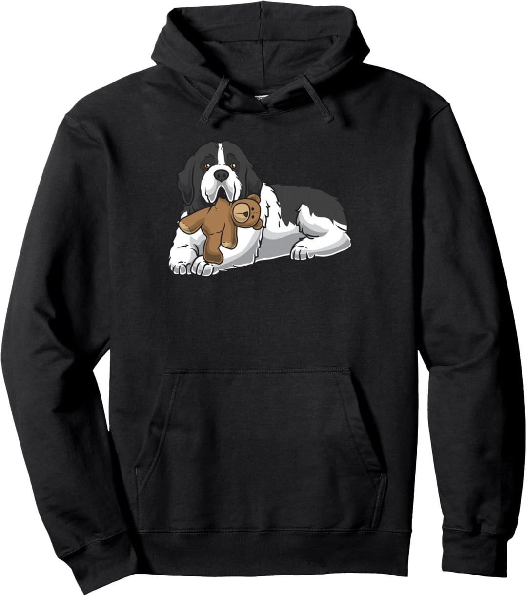Landseer Hund mit Plüschtier Neufundländer Pullover Hoodie