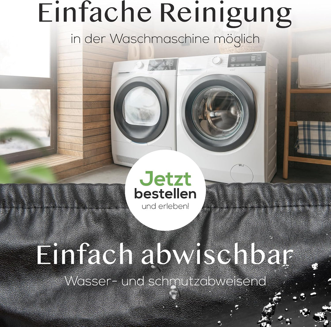 Innerspace Stuhlhussen 6er Set in Schwarz | Blickdichte, Wasserabweisende, Elastische Stuhlbezüge fü