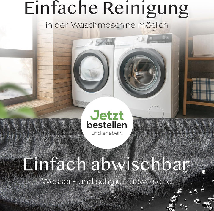 Innerspace Stuhlhussen 6er Set in Schwarz | Blickdichte, Wasserabweisende, Elastische Stuhlbezüge fü