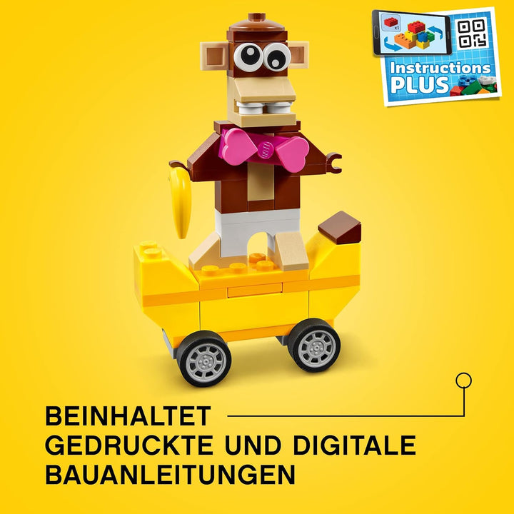 LEGO 11014 Classic Steinebox mit Rädern, Bausteine für Kinder, Spielzeug ab 4 Jahren, mit Spielzeuga