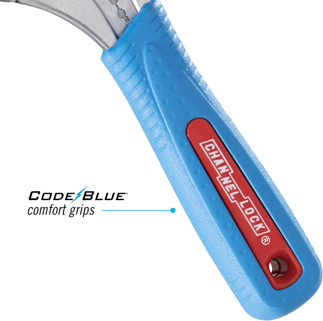 Channellock 6WCB WideAzz Verstellbarer Schraubenschlüssel, 15,2 cm, Code Blue 6-Inch WideAzz, 6-Inch