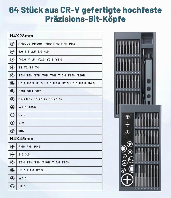 72 in 1 Schraubendreher Elektrisch Set Mini Reparatur Feinmechaniker