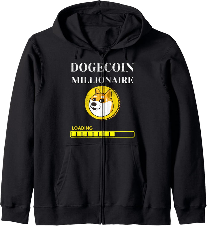 Crypto Dogecoin Millionär Lade Kryptowährung Lustig Kapuzenjacke