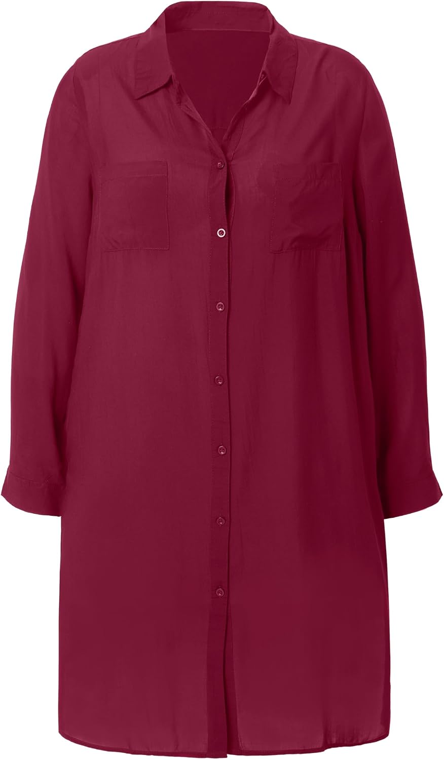 Studio Untold Damen Bluse 42-44 Weinrot, 42-44 Weinrot