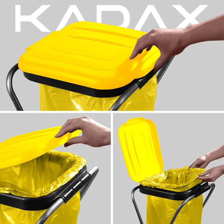 KADAX Einzelner Müllsackhalter, Müllsackständer in 5 Farbversionen, Ständer für Mülltrennung mit Kun