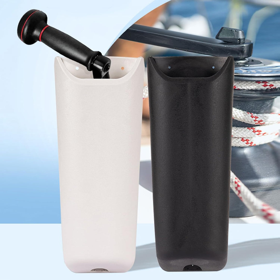Marine PVC Winch Griffhalter mit wasserdichte Tasche | Flexible Bootswindenlagerungslösung | Schwarz