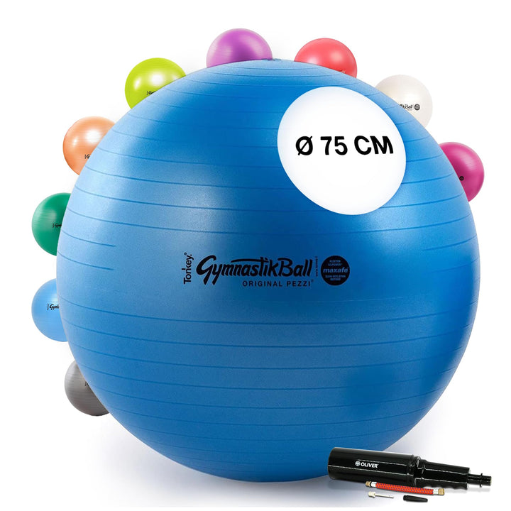 PEZZI Original Pezziball MAXAFE mit Pumpe 75cm Blau, 75cm Blau