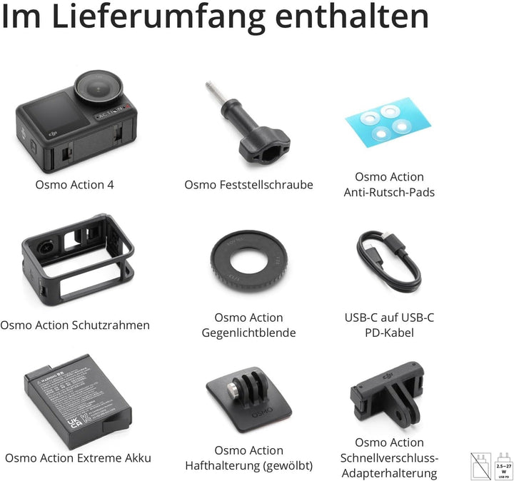 DJI Osmo Action 4 Standard-Tauchen Combo – 4K/120fps wasserdichte Action-Kamera mit einem 1/1,3-Zoll