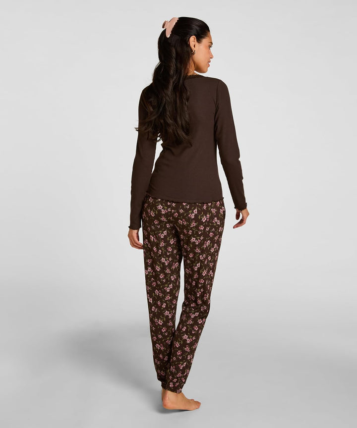HUNKEMÖLLER Pyjamahose Jersey, L Black Coffee