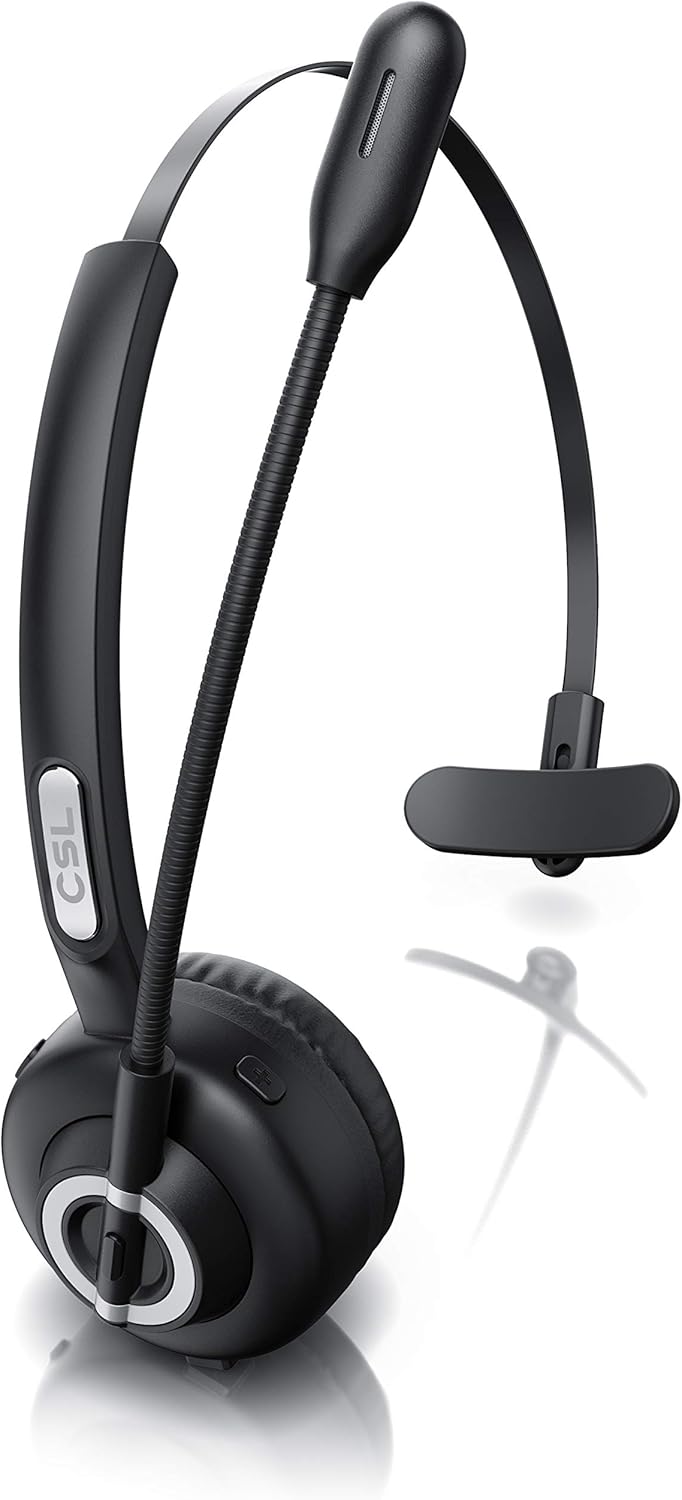 CSL - kabelloses Headset mit Ladestation - Mono Bluetooth Headset mit Mikrofon - USB Ladeport - Mult