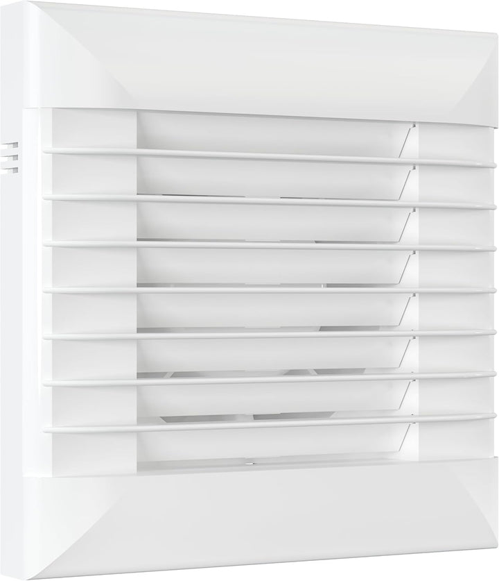 Vlano FLAP 100/125/150 Badlüfter mit automatischen Jalousien, Standard, WC Lüfter, Wandmontage, Weis
