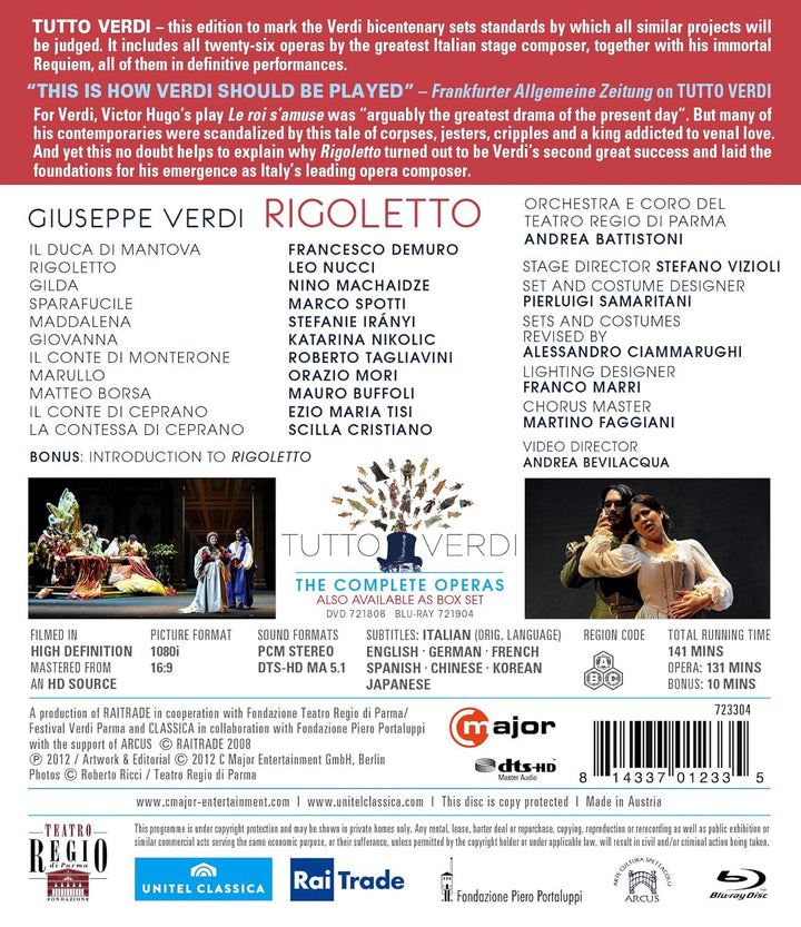 Tutto Verdi: Rigoletto (Teatro Regio di Parma), Blu-ray