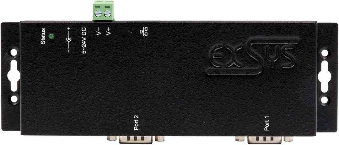 EXSYS EX-6122-2 Ethernet zu Seriell 2 x RS-232/422/485 mit 9 Pin Stecker inkl. Virtual Com Software