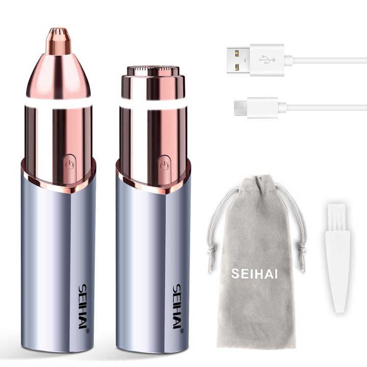 Gesichtshaarentferner Für Frauen, 2 in 1 Augenbrauen Rasier, USB Haarentfernung Gesicht Damen Eingeb