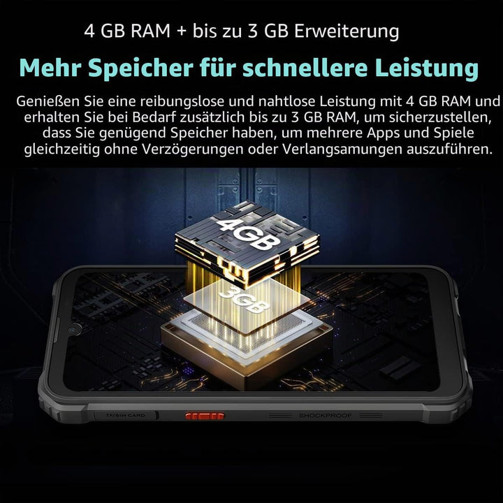 Blackview Outdoor Handy Ohne Vertrag BV5300 PRO, ArcSoft® 13MP+8MP, 7GB+64GB(1TB Erweiterung), 3 Kar