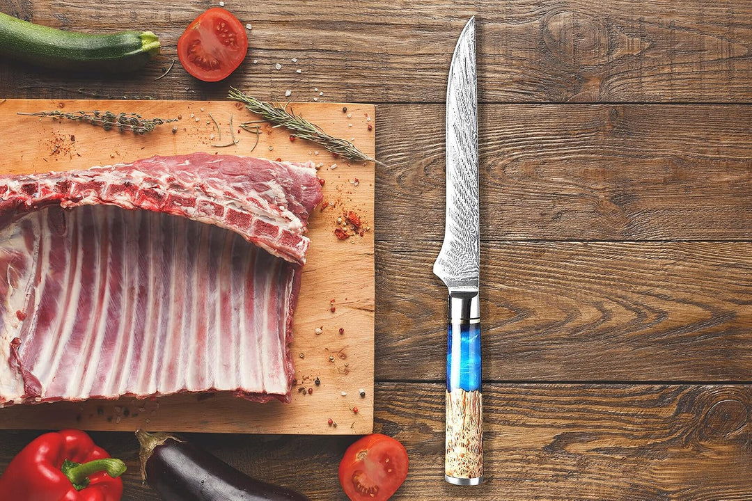 Filetiermesser Ausbeinmesser Extrem Scharf Stechmesser Unikater Holzgriff