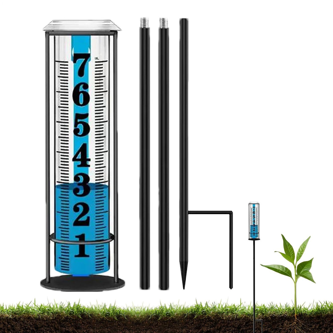 Rain Measure Gauge, Water Gauge Stake Collection, Accurate Rainwater Measuring Meter for Terraces, D