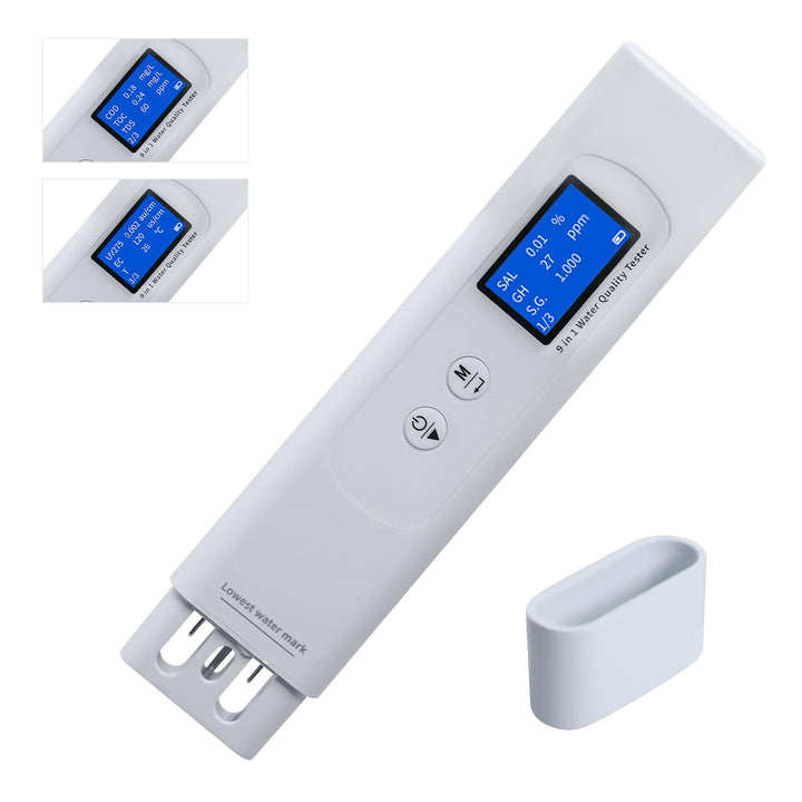 Multiparameter 9-in-1 Wasserqualitäts-Tester-Stift COD TOC UV275 TDS EC Salinity Härte SG Temp-Meter