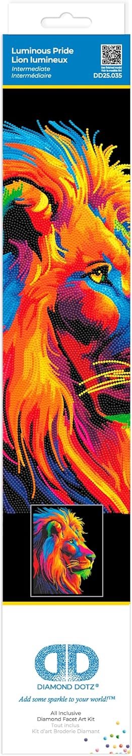 DIAMOND DOTZ 2595354 Neon Löwe, Original 5D Diamond Painting