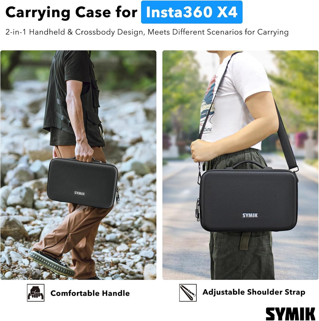 SYMIK Tasche für Insta 360 X4 Action-Kamera, Wasserdicht, Stossfest, Kompakt, Reisetasche mit Schult