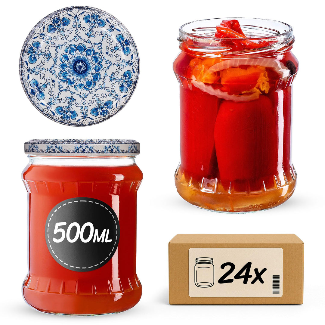 KADAX Einmachgläser 500ml TO82, Sturzgläser Mason Jar mit Schraubdeckel, Luftdichte Twist-off Gläser