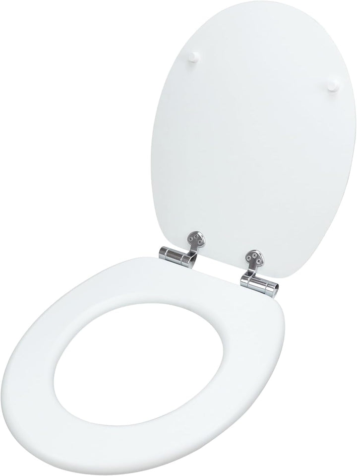 WC Sitz mit Absenkautomatik, hochwertiger Toilettendeckel aus MDF Holz, Einfache Montage Stabiler Kl